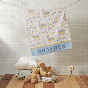 Cute Colorful Llama Rainbow Kids Towel Baby Blanket