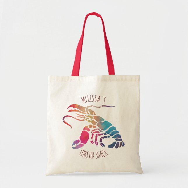 Cute Colorful Lobster Illustration Tote Bag (Front)