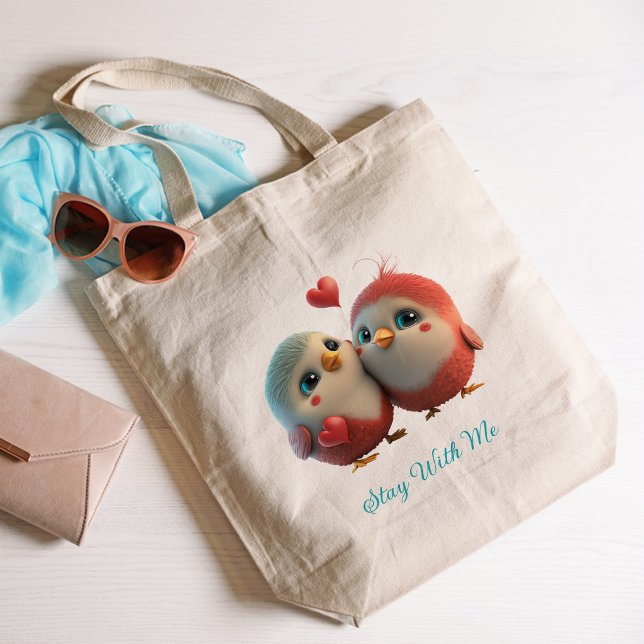 Cute colorful love birds Tote Bag (Cute colorful love birds Tote Bag
)