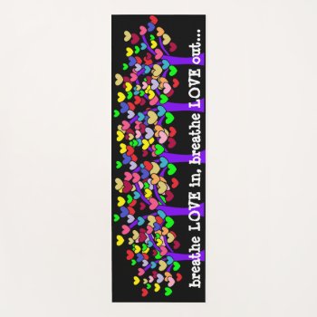 Cute Colorful Love Hearts Trees Reversible Yoga Mat by HappyGabby at Zazzle