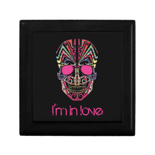 Cute colorful lover skull gift box