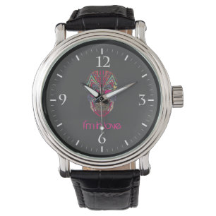 Cute colorful lover skull watch