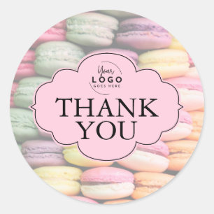 Cute Colorful Macaron Bakery Thank You Classic Round Sticker