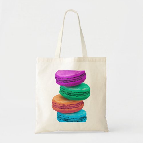 Cute colorful Macaron cookies tote bag