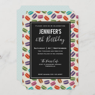 Cute Colorful Macarons Pattern Birthday Invitation