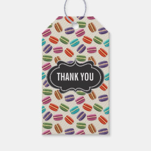 Cute Colorful Macarons Pattern Thank You Gift Tags