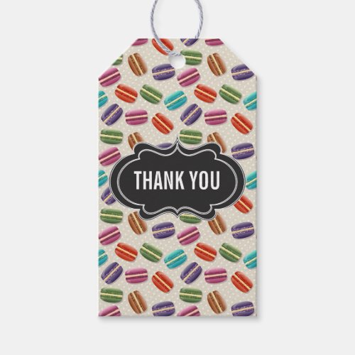 Cute Colorful Macarons Pattern Thank You Gift Tags