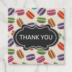 Cute Colorful Macarons Pattern with Fancy Frame Favor Tags