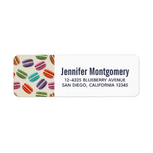 Cute Colorful Macarons Pattern with Polka Dots Label