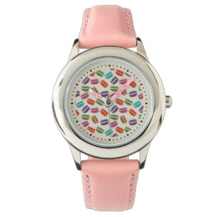 Cute Colorful Macarons Pattern with Polka Dots Watch