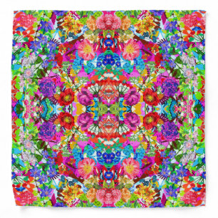 Cute colorful magic flowers bandana