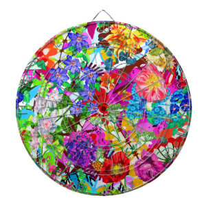 Cute colorful magic flowers dart board