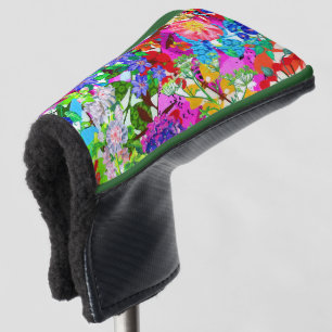 Cute colorful magic flowers golf head cover