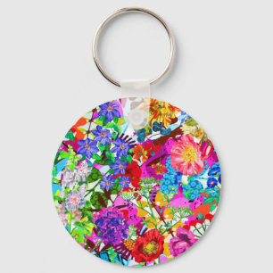 Cute colorful magic flowers keychain
