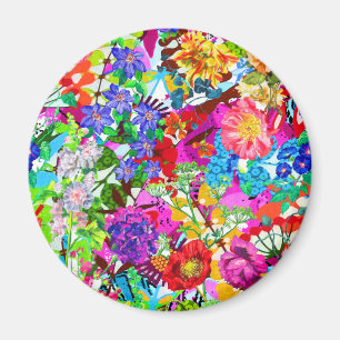 Cute colorful magic flowers magnet