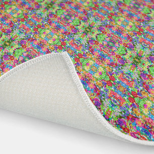 Cute colorful magic flowers outdoor rug