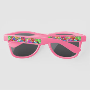 Cute colorful magic flowers sunglasses