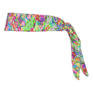 Cute colorful magic flowers tie headband