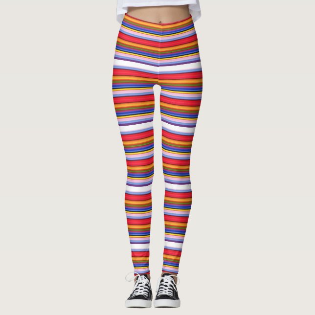 Cute colorful magic stripes leggings (Front)