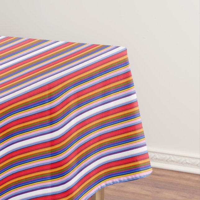 Cute colorful magic stripes tablecloth (In Situ)