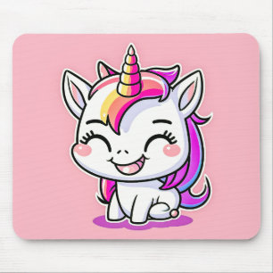 Cute Colorful Magical Happy Unicorn Artwork Mouse Pad