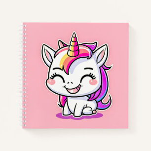 Cute Colorful Magical Happy Unicorn Artwork   Notebook