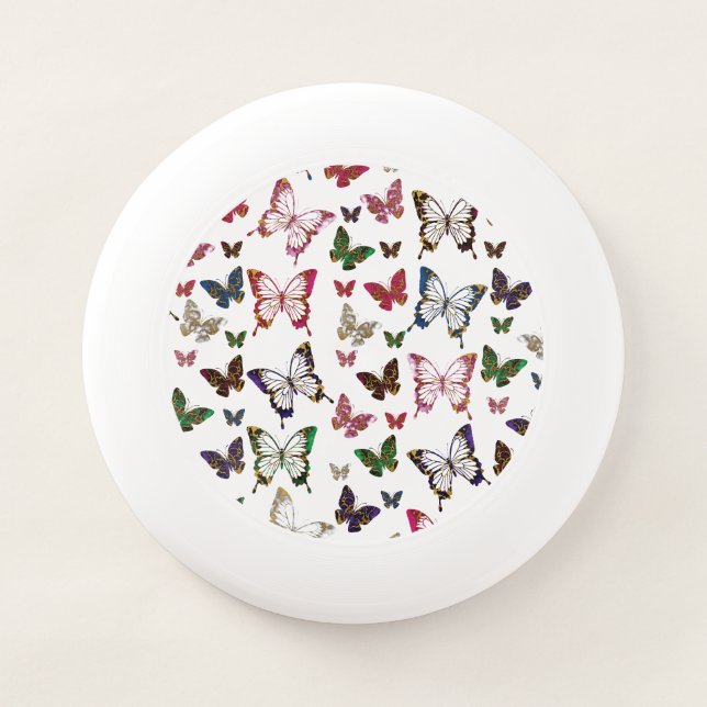 Cute Colorful Marble Butterfly Spring Pattern Wham-O Frisbee (Front)