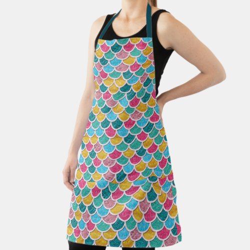 Cute Colorful Mermaid Scales Apron
