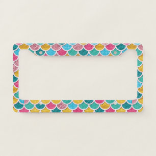 Cute Colorful Mermaid Scales License Plate Frame