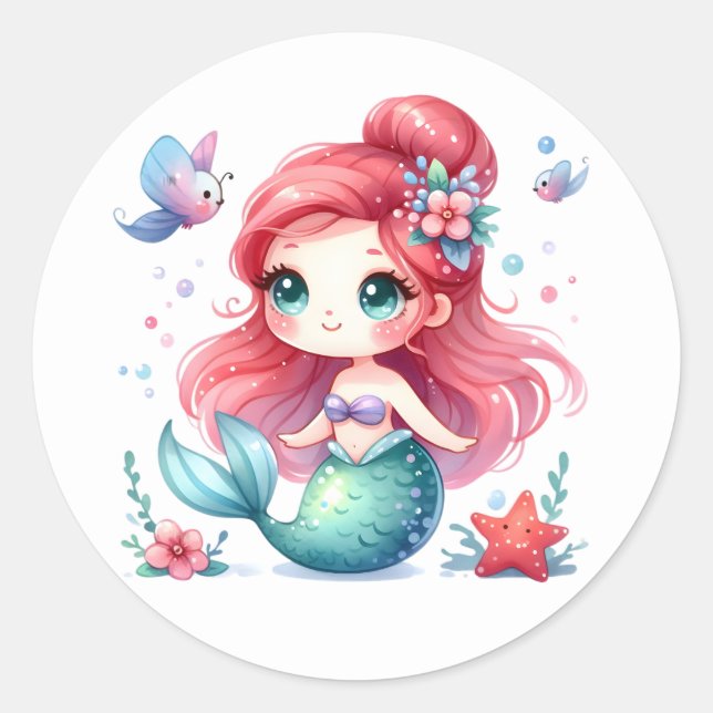 Cute Colorful Mermaid Stickers (Front)