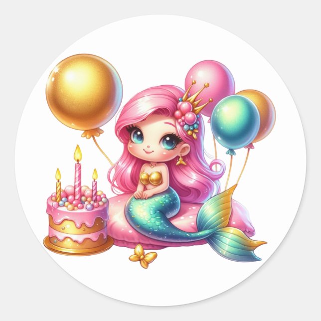 Cute Colorful Mermaid Stickers (Front)