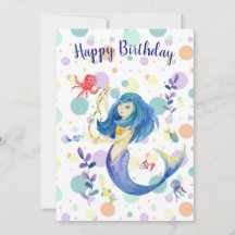 Cute Colorful Mermaid Under the Sea