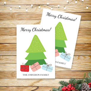 Cute Colorful Merry Christmas Illustration Holiday Card
