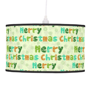 Cute Colorful Merry Christmas Text Pattern Hanging Lamp