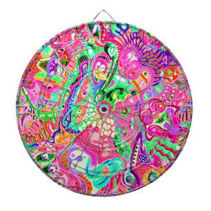 Cute colorful mixed abstract monsters dart board