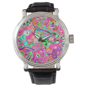 Cute colorful mixed abstract monsters kitchen towe watch