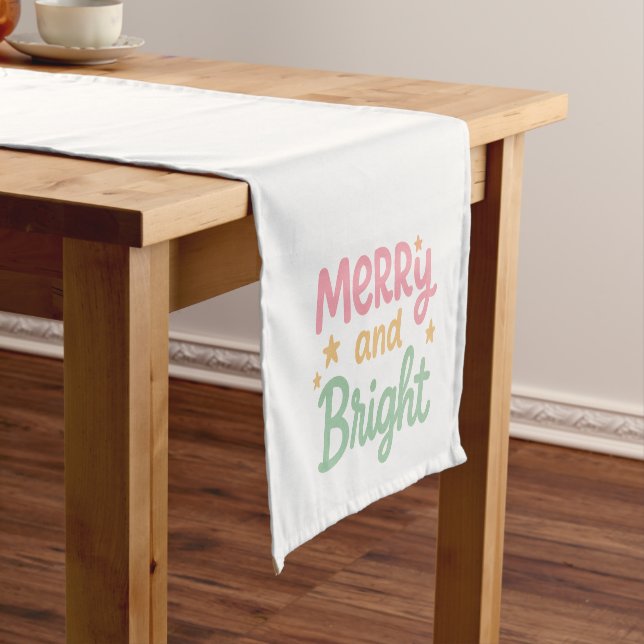 Cute Colorful Modern Christmas Short Table Runner (In Situ)