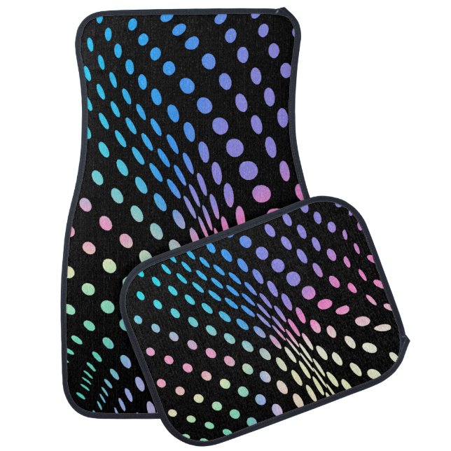 Cute Colorful Modern Dots Pattern          Car Floor Mat (Set)