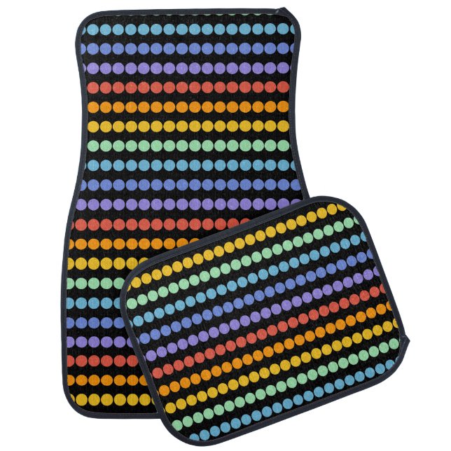 Cute Colorful Modern Dots Pattern          Car Floor Mat (Set)