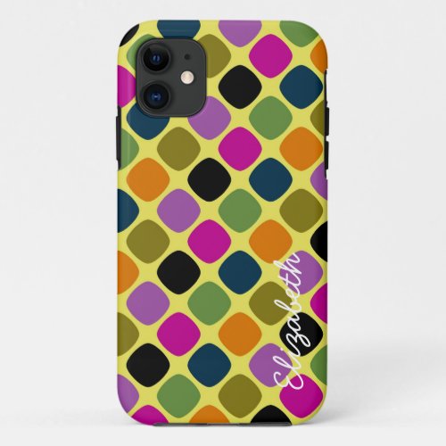 Cute Colorful Modern Geometric Pattern 4 iPhone 11 Case