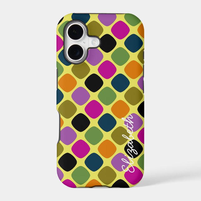 Cute Colorful Modern Geometric Pattern 4 Iphone Case (Back)