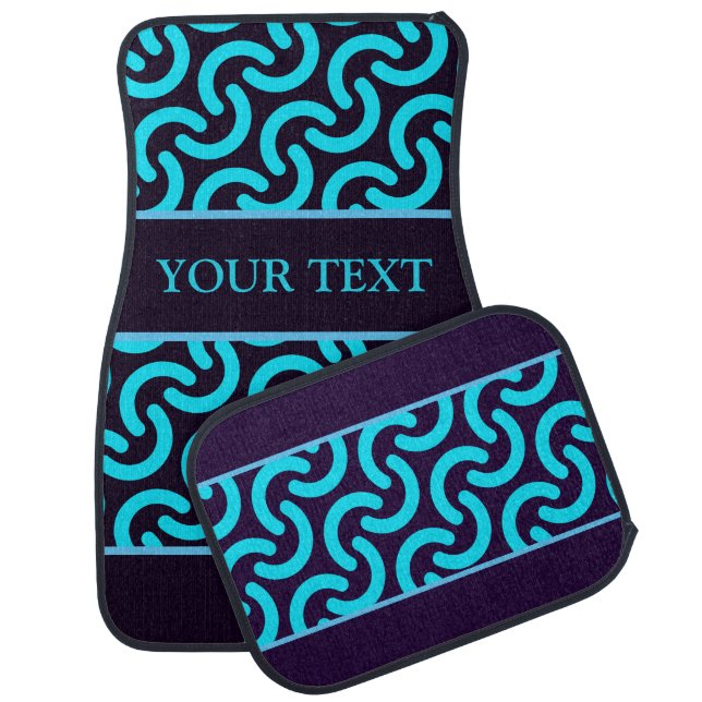 Cute Colorful Modern Geometric Pattern  Car Floor Mat (Set)