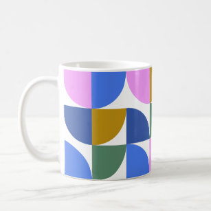 Cute Colorful Modern Geometric Shapes Blue Purple Coffee Mug