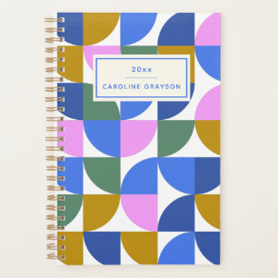 Cute Colorful Modern Geometric Shapes Blue Purple Planner