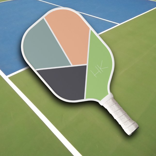 Cute Colorful Modern Initials Monogram Pickleball Paddle (Creator Uploaded)