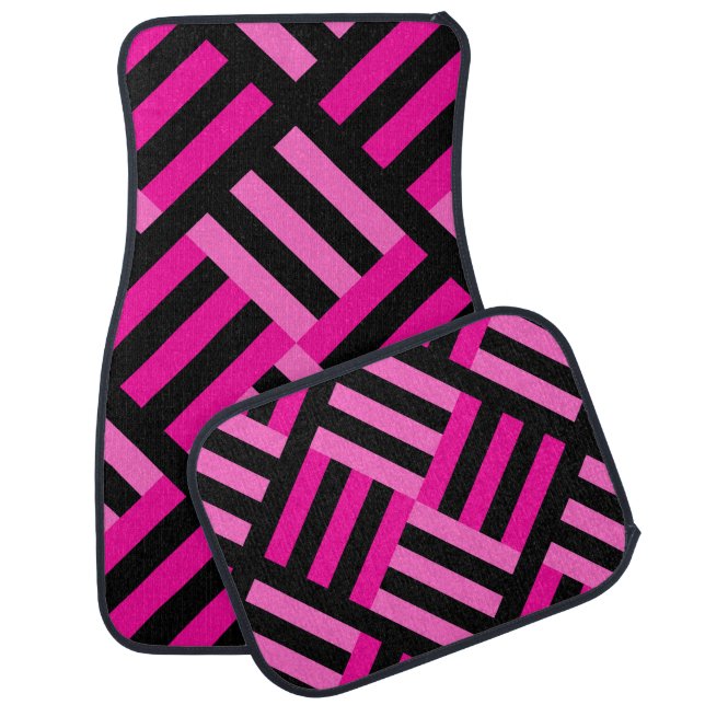 Cute Colorful Modern Stripes Pattern           Car Floor Mat (Set)