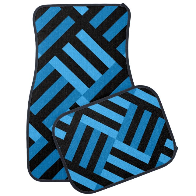 Cute Colorful Modern Stripes Pattern           Car Floor Mat (Set)