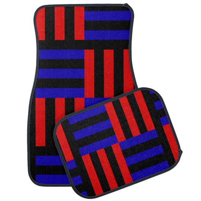 Cute Colorful Modern Stripes Pattern           Car Floor Mat (Set)