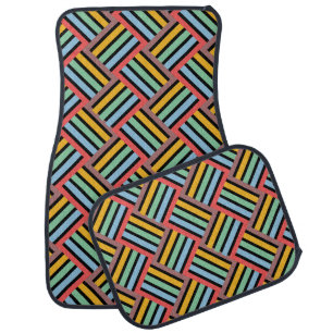 Cute Colorful Modern Stripes Pattern           Car Floor Mat