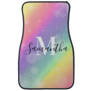 Cute Colorful Monogram Car Floor Mat